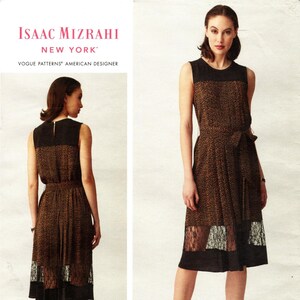 One Size Pattern - Vogue Dress Pattern V1554 by ISAAC MIZRAHI - Misses&#39; Yoked, Pullover Dress with Contrast Bands - Vogue American Designer