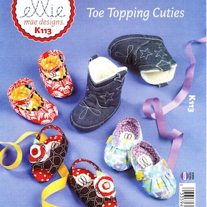 Cartamodello Kwik Sew K113: Ellie Mae Designs - Scarpine/Stivaletti/Pantofole per neonati con punta rinforzata