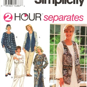 Simplicity Sewing Pattern 8783: 2-Hour Separates - Misses' Tunic in three Lengths, Pants and Lined Vest (Plus Size 26W-32W)