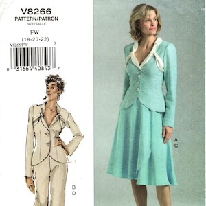 Vogue Sewing Pattern V8266 - Misses&#39; Jacket, Skirt and Pants - The Vogue Woman by Vogue Patterns - Pick Sz