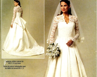 Butterick Dress Pattern BP249 - Misses' Wedding Dress - Kate Middelton Dress Clone - Royal Wedding (Sz 6/8/10/12/14)