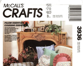 McCall's Home Decor Pattern 3936 - Pillow Essentials - Pattern for Eleven Variations of Decorative Pillows - Uncut with Booklet Instructions