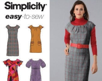 Simplicity 2846 Sewing Pattern: Misses' Dress with Sleeve Variations (Size 12-20)