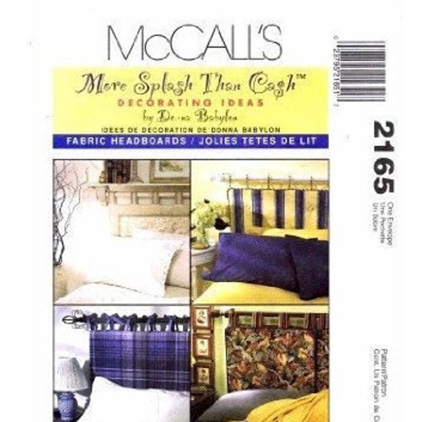 Tissu Headboards Pattern - McCall’s Home Decor Pattern 2165 - Têtes de lit en tissu en 4 Variations - DONNA BABYLON