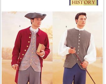 Butterick 3072 Historisches Kostüm Schnittmuster: Herren Mantel, Weste, Hemd, Hose, Hut