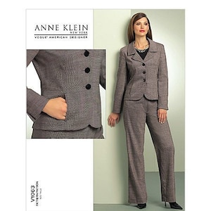 Sz 6/8/10/12 - Vogue Separates Pattern V1063 by ANNE KLEIN - Misses&#39; Lined Jacket with Side Front Pockets & Fly Front Pants - Vogue Patterns