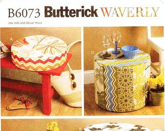 Butterick Home Decor Pattern B6073 - DIY Cushions and Ottomans - One Size Pattern