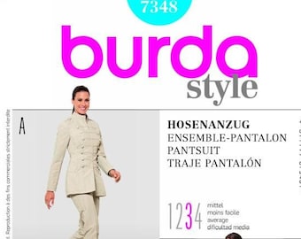 Burda Schnittmuster 7348: Damen Hosenanzug & Jacke - Größe 8-18