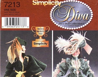 Simplicity 7213 - Diva Doll Collection - Doll Clothes for 11 1/2 Inch Dolls