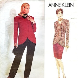Sz 8/10/12 - Vogue Separates Pattern 2764 by ANNE KLEIN - Marynarka, spódnica i spodnie dla panien młodych - Vogue American Designer