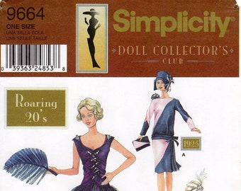 Simplicity Sewing Pattern 9664 - Roaring Twenties Doll Clothes Pattern - For 11 1/2 Inch Dolls - Doll Collectors Club Pattern