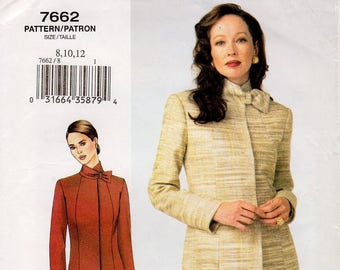 Sz 8/10/12 - Vogue Separates Pattern 7662 - Misses' Lined High Collar Jacket, Straight Skirt and Pants - The Vogue Woman Pattern