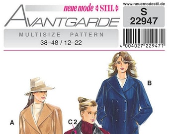 Neue Mode Coat Pattern S22947: Misses' Wrap Jacket (Sizes 12-22)