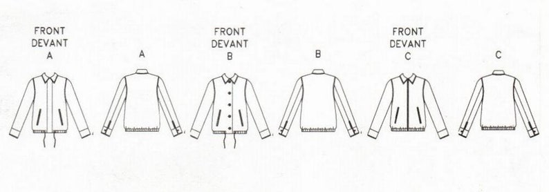 Sz 6/8/10 Vogue Jacket Pattern 7235 Misses' Above Hip, Button or Zip ...