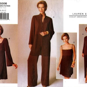 Vogue Sewing Pattern 2006 by LAUREN SARA - Misses' Evening Length Dress or Raised Waist Dresses, Tunic, Straight Skirt & Pants - U-Pick Sz
