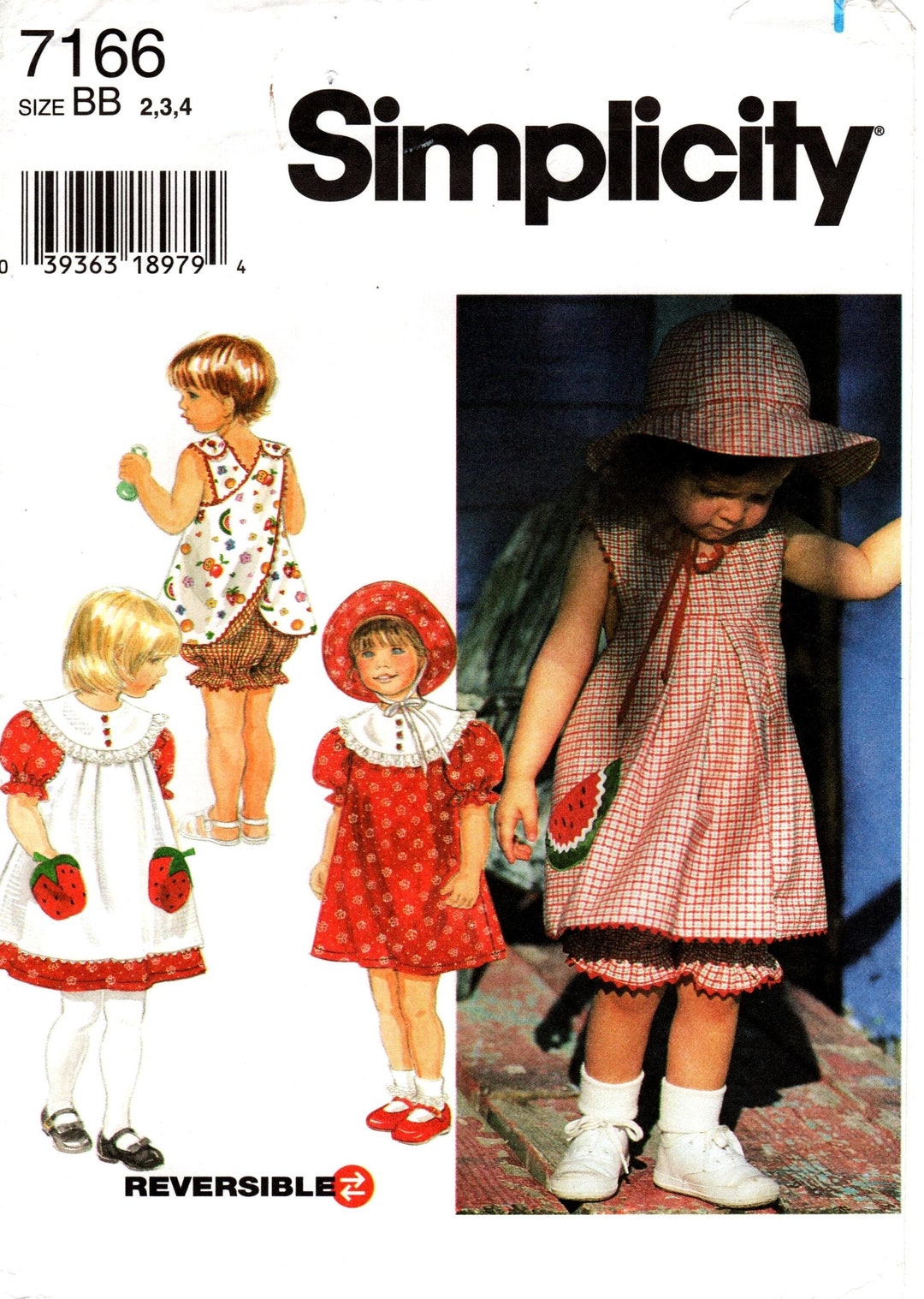 Sz 2/3/4 - Simplicity Child's Pattern 7166 - Girls'/toddler Yoked