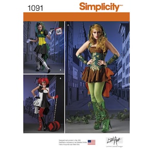 Pick Your Size - Simplicity Costume Pattern 1091 by LORIANN - Misses&#39; Super Villainess Costumes in Three Options - Loriann Costume Designs