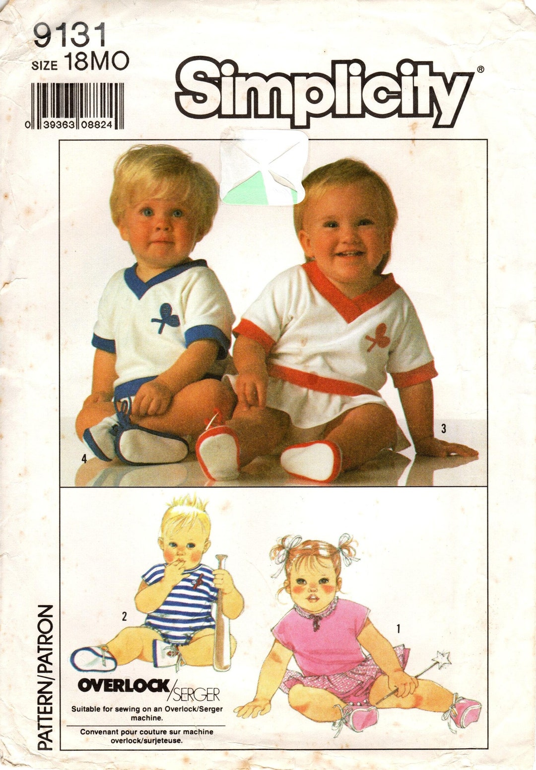 Simplicity 9131 Baby Romper Pattern - 18 Months (out-of-print) - Etsy