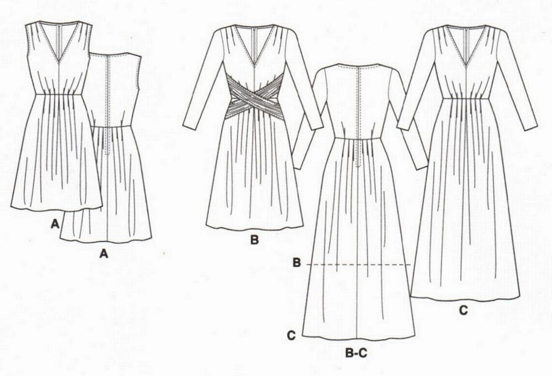 Pick Your Size Vogue Dress Pattern V8921 Misses' Front Etsy