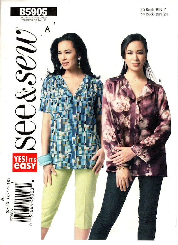 Butterick See & Sew B5905 ミセス用トップスパターン（サイズ8～16