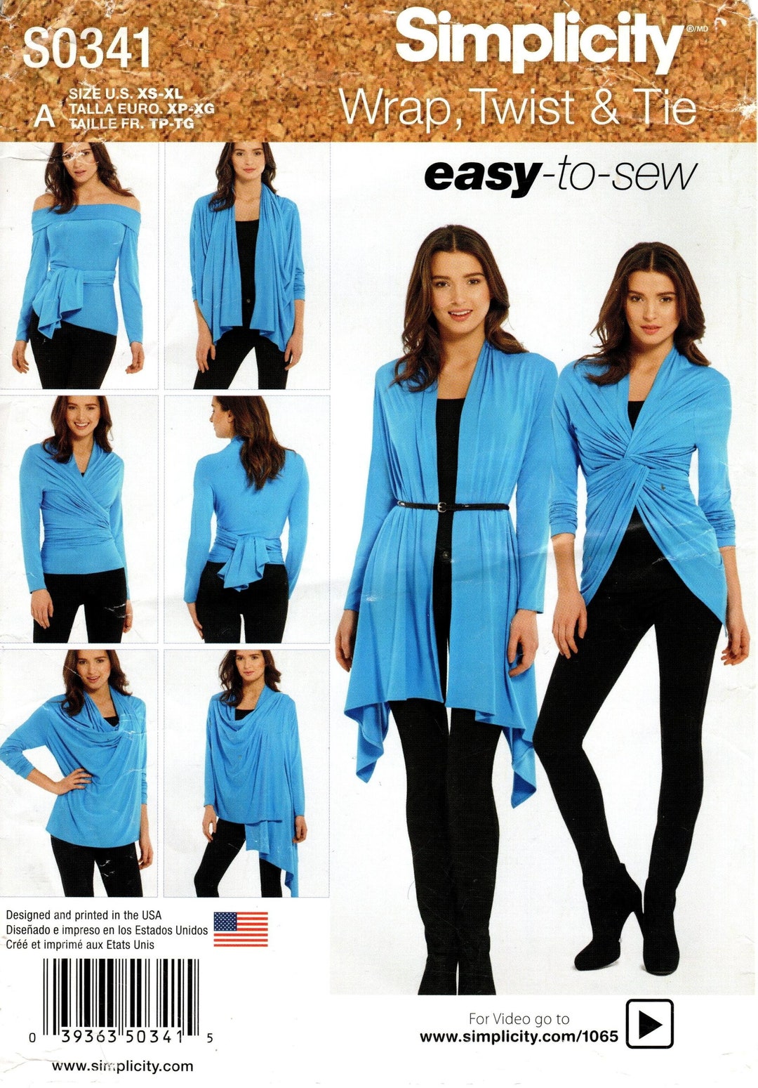 Simplicity Patterns Cardigan Patterns Sz XS Thru XL - Simplicity Pattern S0341 - Misses' Wrap, Tie & Twist ...
