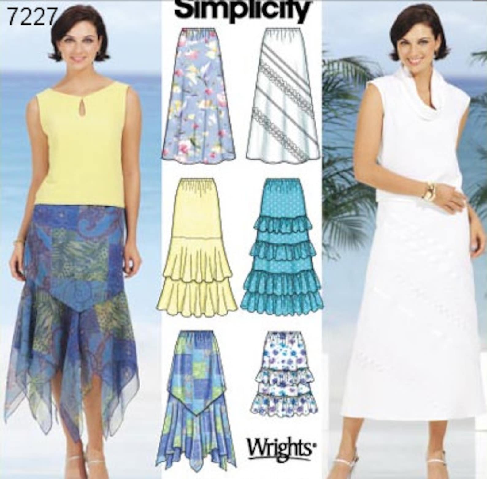 Simplicity Skirt Pattern 7227 Misses' Elastic Waist Etsy