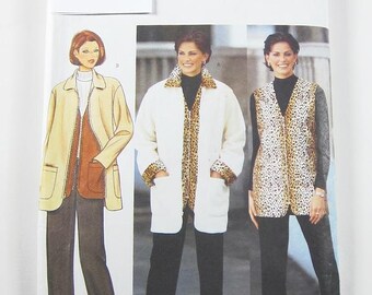 Butterick 90s Jacket Pattern 6346 - Misses' Jacket, Vest and Pants  -  SZ 18/20/22