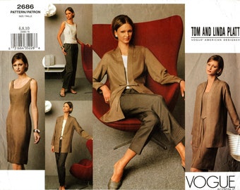 Vogue Sewing Pattern 2686 by TOM & LINDA PLATT - Misses' Jacket, Dress or Top and Pants  - Vogue American Designer - Pick Your Size