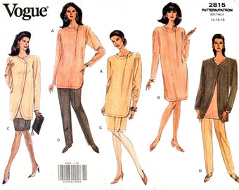 Vogue 2815 Trennt Muster: Misses 'Jacke, Kleid, Tunika, Rock & Hose (Größe 14/16/18)