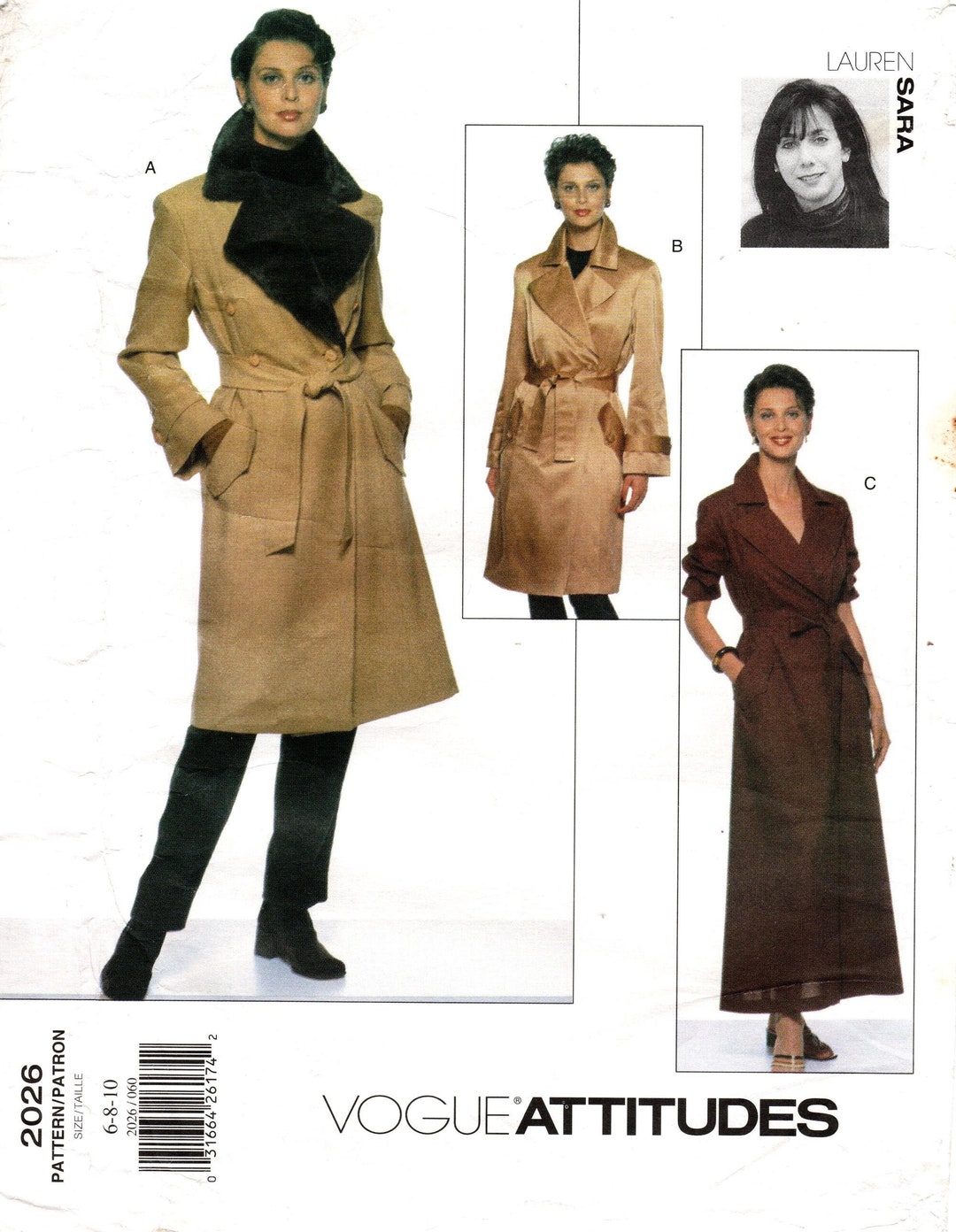 Vogue Sewing Pattern 2026 by LAUREN SARA Misses' Doublebreasted, A Vogue Sewing Pattern 2026 by LAUREN SARA Misses' Doublebreasted, A