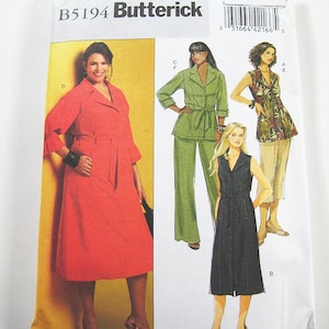 Sz 18/20/22/24W - Butterick Dress Pattern B5194 - Woman&#39;s Dress, Top, Shorts, Pants and Belt - Butterick Patterns