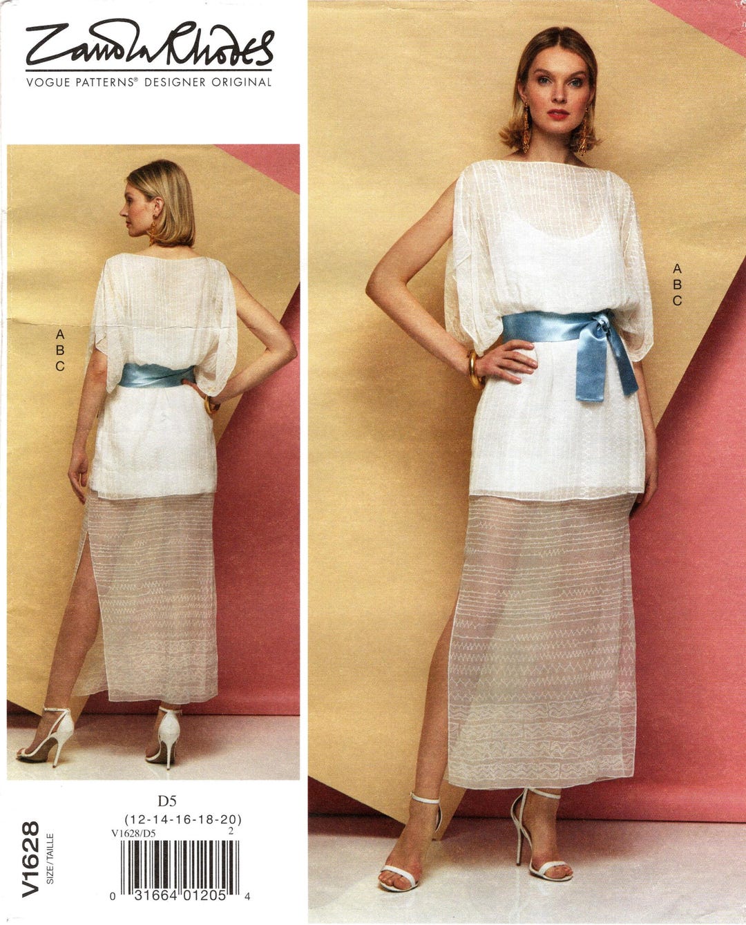 Zandra Rhodes Patterns Vogue Sewing Pattern V1628 by ZANDRA RHODES: Misses' Pullover, Dolman ...