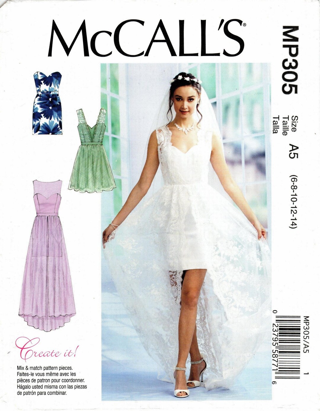 Sz 6 to 14 Mccalls Wedding Dress Pattern MP305 by CREAT IT - Etsy