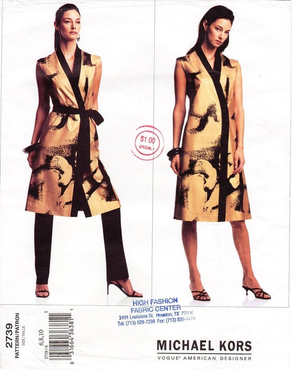 Vogue 2739 Sewing Pattern: Michael Kors A-line Wrap Dress & Tapered Pants -  Etsy