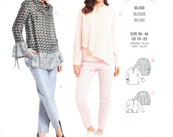 Patron Burda N°6270 - 2 Modèles Tunique Et Blouse Fluide, Tailles 36 à 46, Occasion