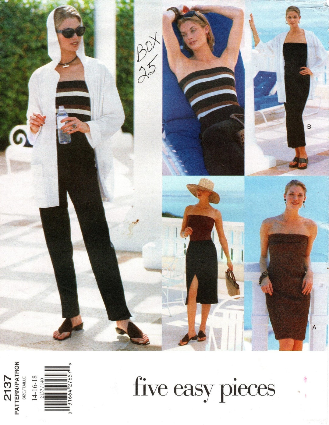 Vogue 2137 Sewing Pattern: Hooded Jacket, Strapless Dress, Wrap Skirt ...