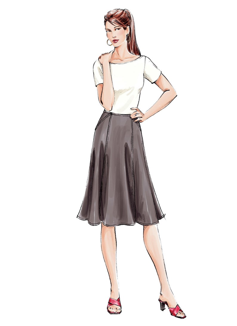 Sz 6/8/10 Vogue Skirt Pattern V7910 Misses' Flared Etsy