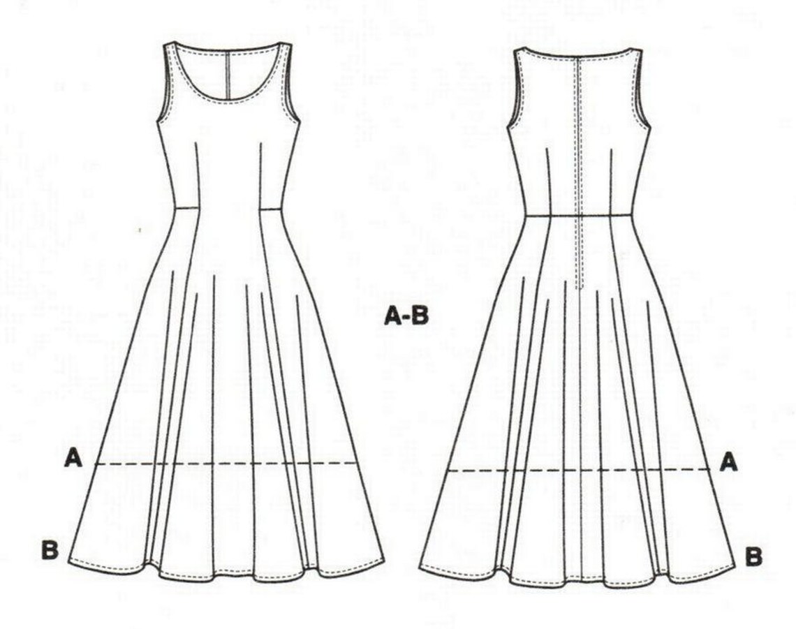 Sz 8/10/12/14/16 Vogue Dress Pattern V8996 Misses' Fit Etsy