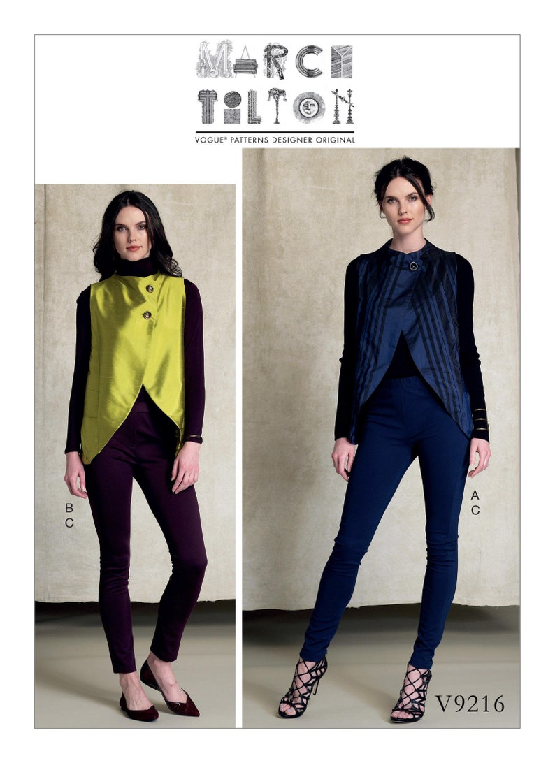 Tulip-Hem Vests and Pants Misses/' Seamed Vogue Separates Pattern V9216 by MARCY TILTON Pick Your Size Vogue Designer Pattern