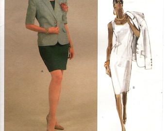 Patrón de costura Vogue 2294 de Robert Burton: Chaqueta y vestido para señora (tallas 8/10/12)