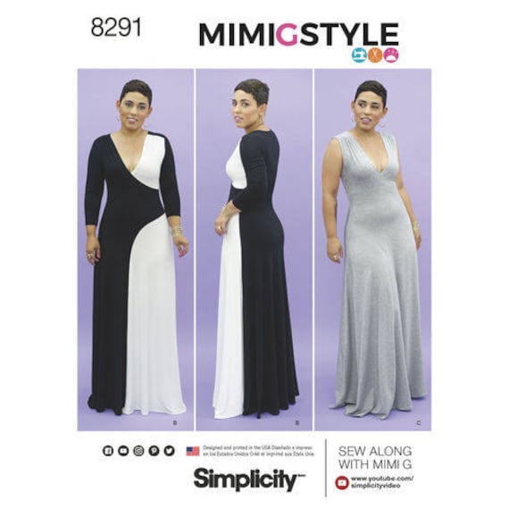 Simplicity Sewing Pattern: Misses' Knit Maxi Dress, Mimi G Style - Etsy Simplicity Sewing Pattern: Misses' Knit Maxi Dress, Mimi G Style - Etsy