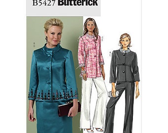 Butterick Sewing Pattern B5427 - Misses' Separates - Embellished High Collar Jacket, Skirt and Pants - Butterick Patterns - Pick Your Size