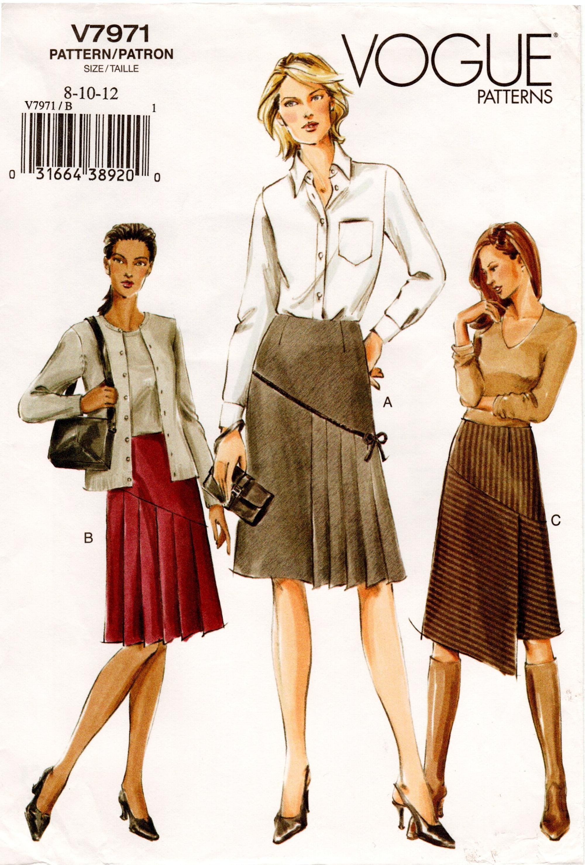 Sewing & Needlecraft Vogue Patterns Vogue Skirt Pattern V7971 Sz 81012 ...