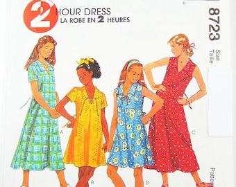 Pick A Size - Girls&#39; Dress Pattern McCall&#39;s 8723 -  Girls&#39; Pullover Dress in Two Lengths - McCall&#39;s Patterns