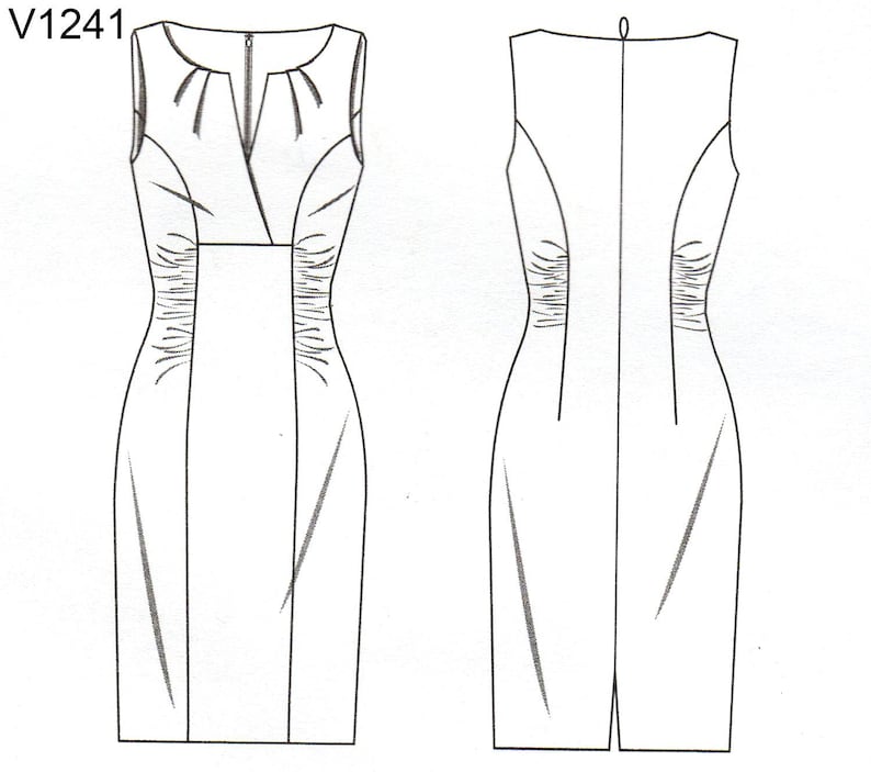 Pick Your Size Misses/' Fitted Lined Dress with Neckline Pleats /& Side Ruching Vogue Patterns Vogue Dress Pattern V1241 by KAY UNGER