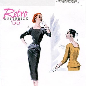 Butterick Sewing Pattern B5557 Misses' Fitted Top and Slim/Straight Pencil Skirt Butterick Retro 1955 Reissued Pattern Pick Your Size image 1