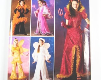 Sz 3/4/5/6 - Simplicity Costume Pattern 0518 - Girl's Angel, Fairy, Devil, Witch or Princess Costumes