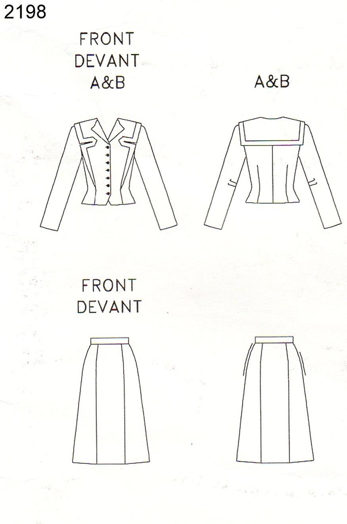 Pick A Size Vogue Dress Pattern 2198 Misses' Fitted Etsy