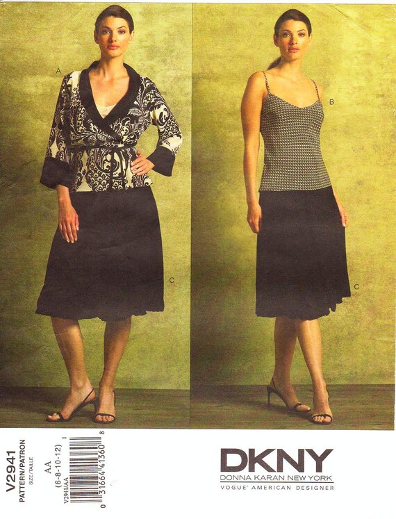 Sz 6/8/10/12 Vogue Separates Pattern V2941 by DKNY | Etsy