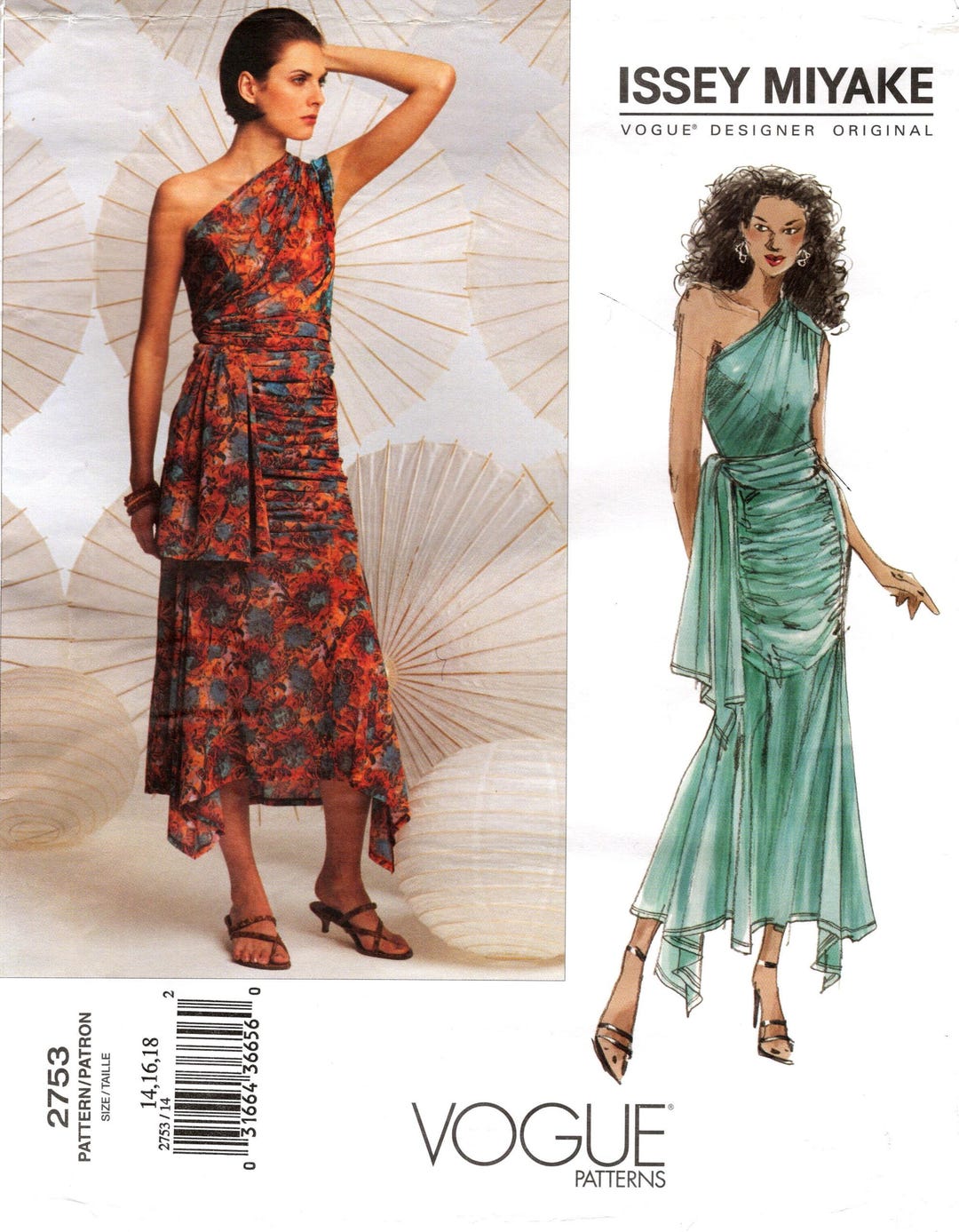 Vogue Dress Pattern 2753 by ISSEY MIYAKE - Misses' Close-fitting